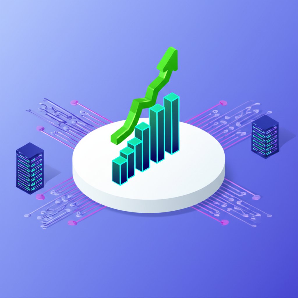 Blockchain technology powering secure digital stock market investments.