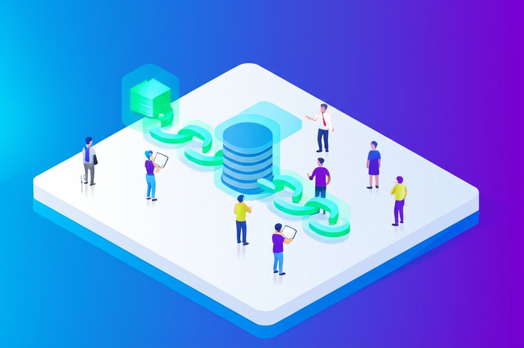 Blockchain technology creating an immutable public ledger for secure records.