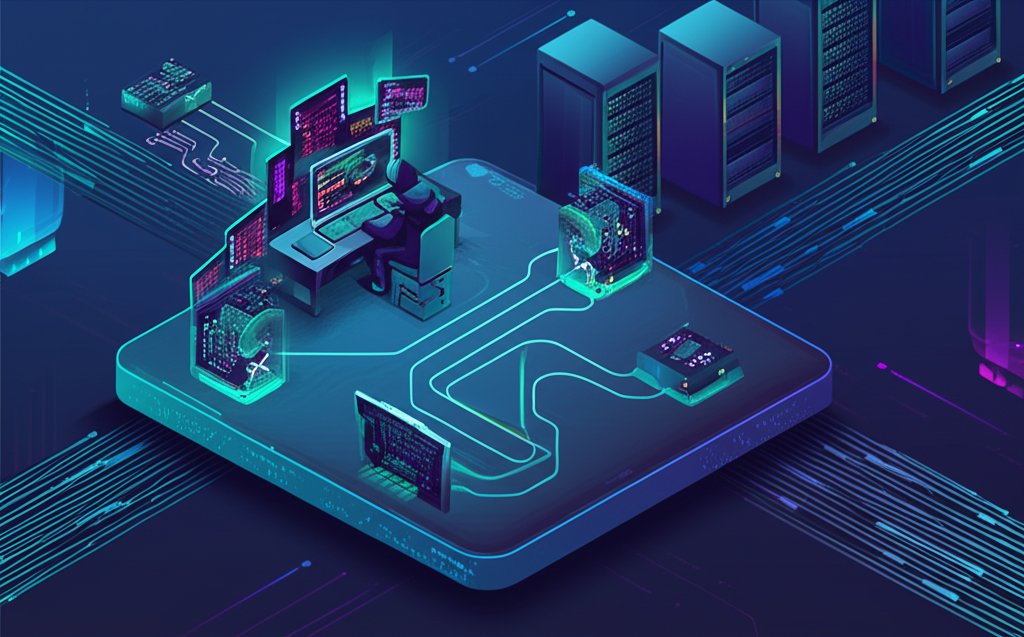 Hacker exploiting blockchain vulnerabilities, threatening cryptocurrency and digital asset security.